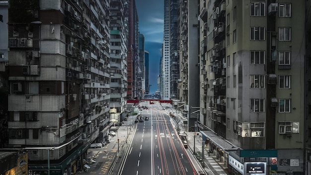 Foto vista da rua de hong kong