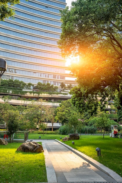 Foto vista da rua do centro financeiro da cidade nova de guangzhou zhujiang