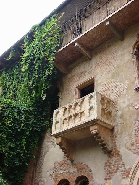 Vista da varanda de Julieta Closeup Verona Itália