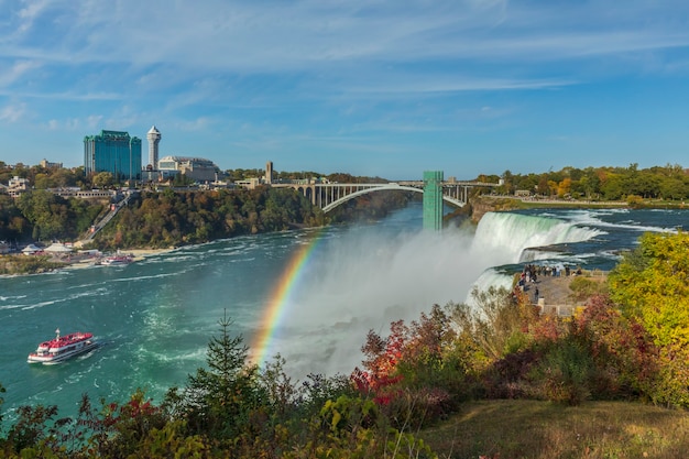 Vista das cataratas do niágara do lado canadense