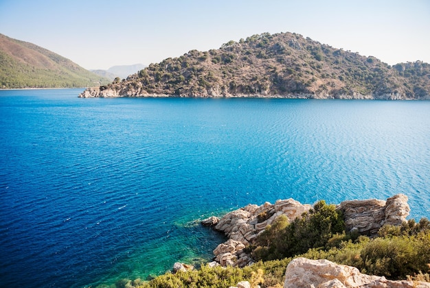 Vista das ilhas no mar Mediterrâneo Marmaris Turquia