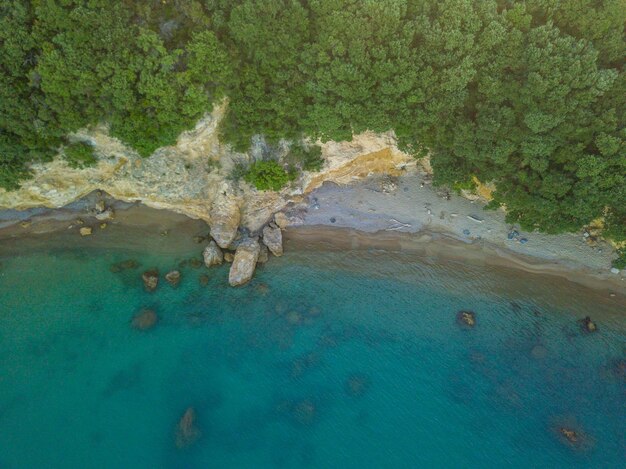 Foto vista de alto ângulo da baía