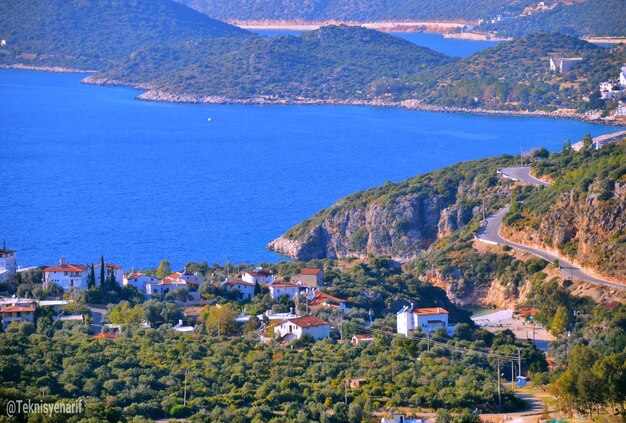 Vista de alto ângulo da cidade do mar