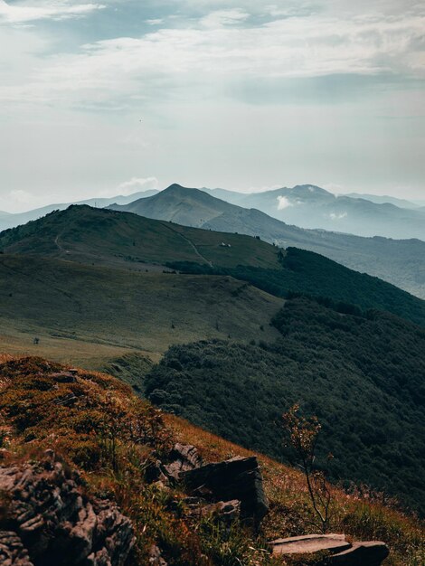 Foto vista de alto ângulo da paisagem contra o céu