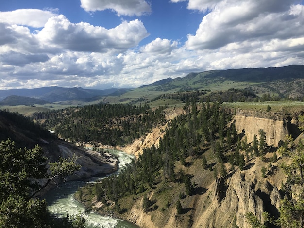 Foto vista de alto ângulo da paisagem contra o céu