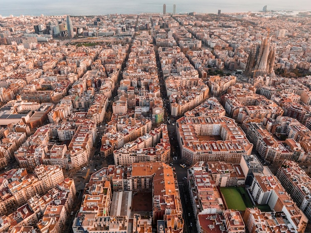 Foto vista de alto ângulo da paisagem urbana