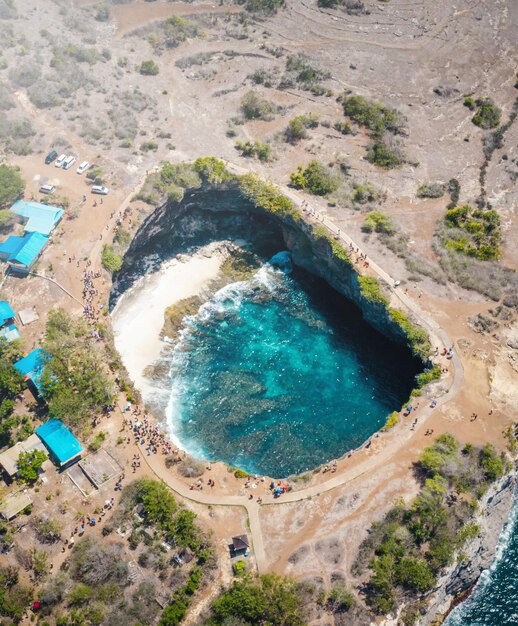 Vista de alto ângulo da piscina