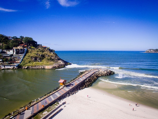 Foto vista de alto ângulo da praia