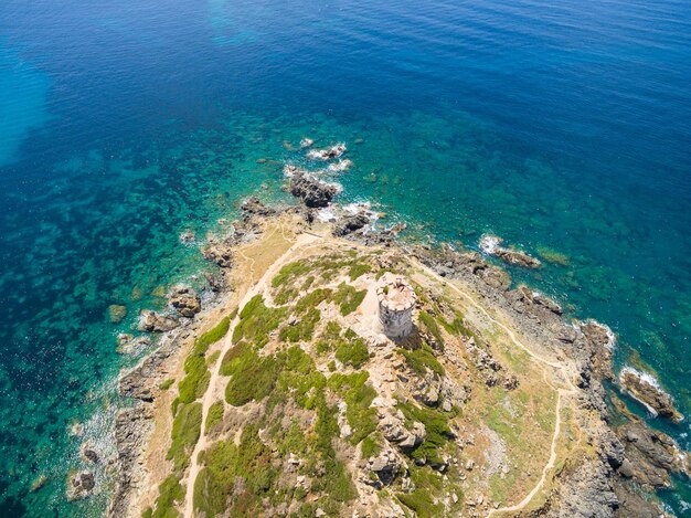 Foto vista de alto ângulo da praia