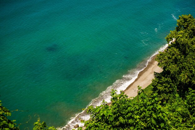 Foto vista de alto ângulo da praia