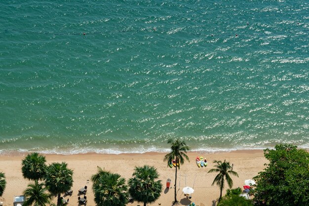 Foto vista de alto ângulo da praia