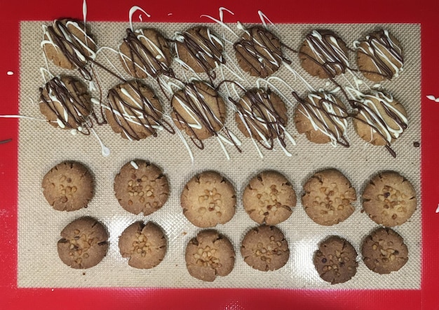 Foto vista de alto ângulo de alimentos doces