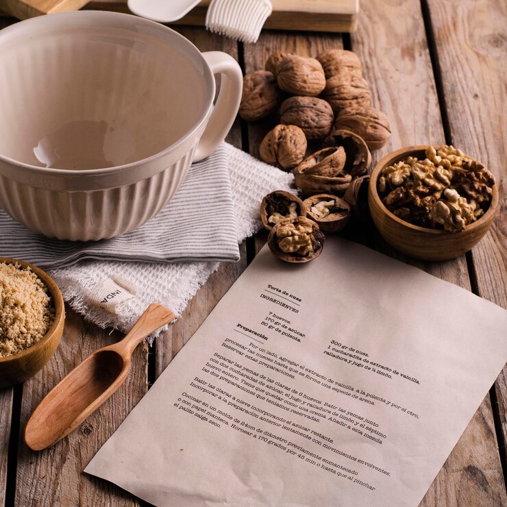 Foto vista de alto ângulo de alimentos na mesa