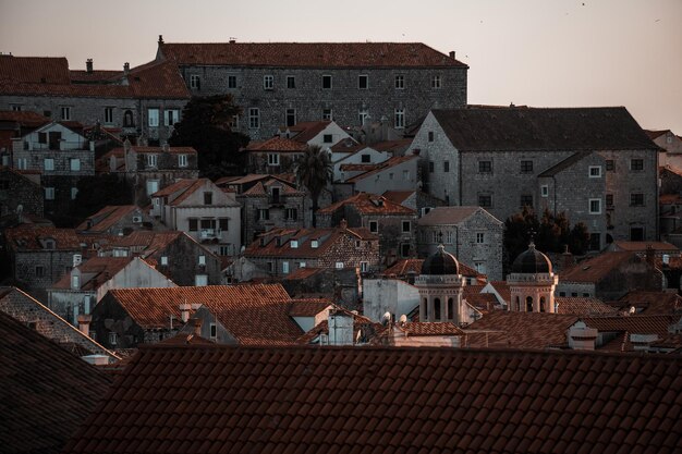 Foto vista de alto ângulo de casas na cidade