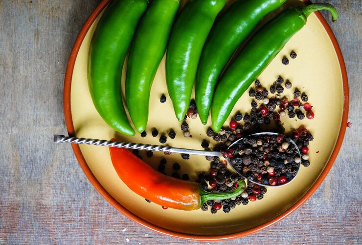 Foto vista de alto ângulo de frutas na mesa