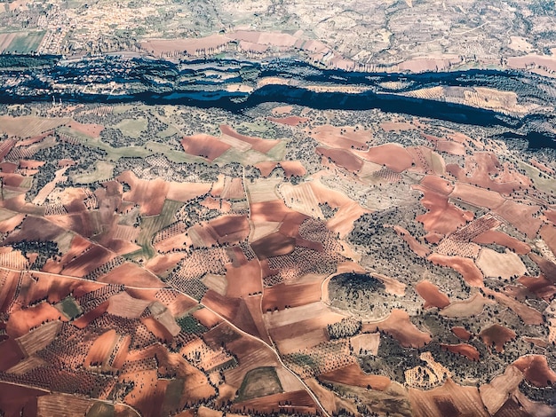 Foto vista de alto ângulo de pomares