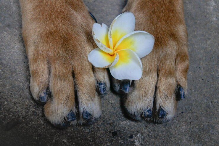 Foto vista de alto ângulo de um cão