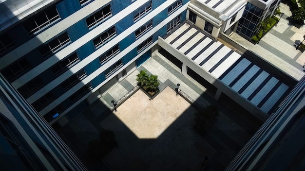 Vista de alto ângulo do edifício