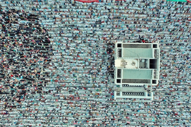 Foto vista de alto ângulo do edifício