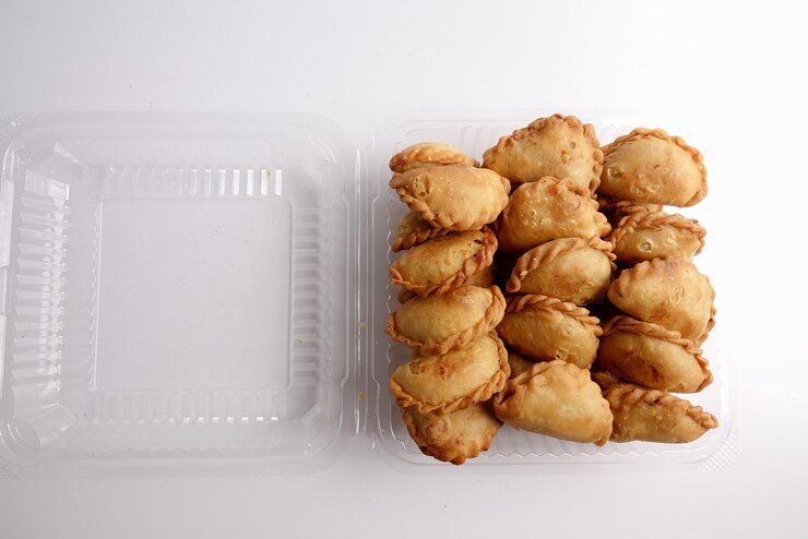 Foto vista de alto ângulo do pão em recipiente