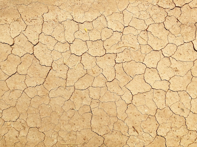 Vista de alto ângulo do solo de fenda para um fundo natural abstrato