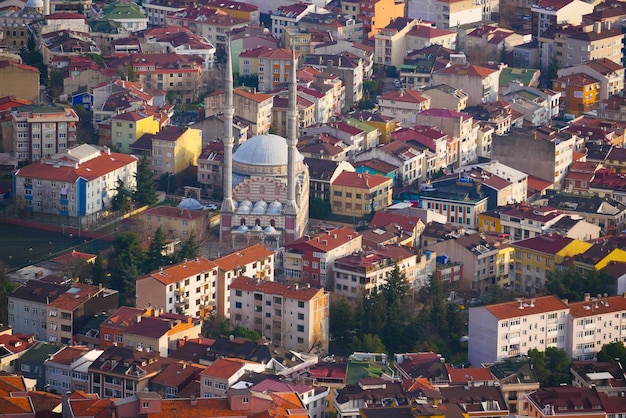 Vista de alto ângulo dos edifícios da cidade de Istambul