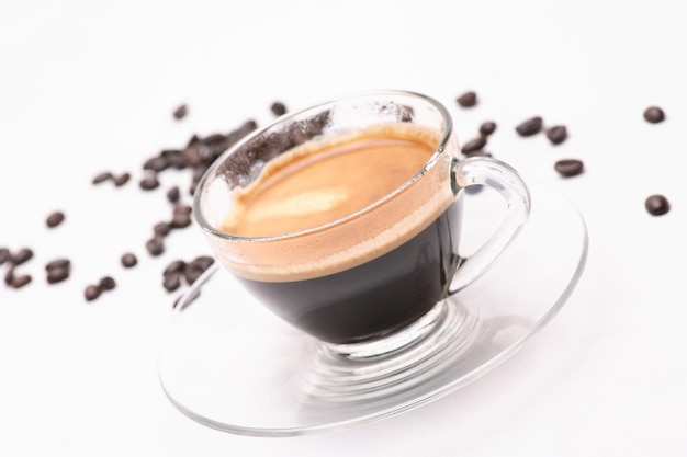 Foto vista de ângulo alto da xícara de café