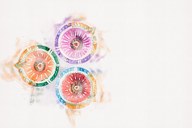 Foto vista de ângulo alto de doces multicoloridos na mesa