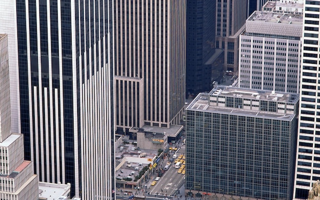 Foto vista de ângulo alto de edifícios modernos na cidade