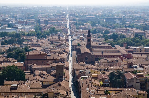 Foto vista de ângulo alto de edifícios na cidade