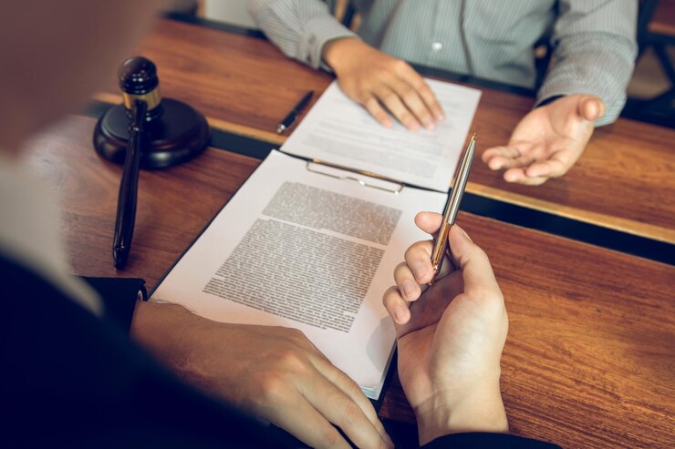 Foto vista de ângulo alto de um homem lendo um livro na mesa
