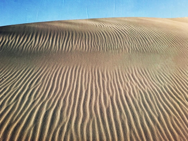 Foto vista de ângulo baixo da duna de areia