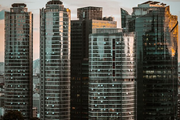 Vista de ângulo baixo de edifícios na cidade