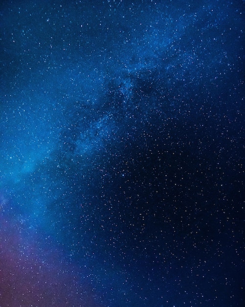 Vista de ângulo baixo de estrelas no céu