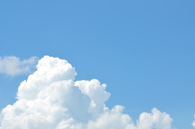 Vista de ângulo baixo do céu azul e das nuvens
