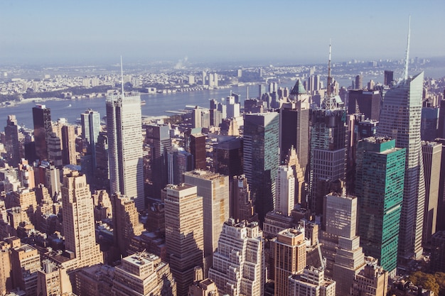 Vista de arranha-céus de manhattan midtown do empire state building