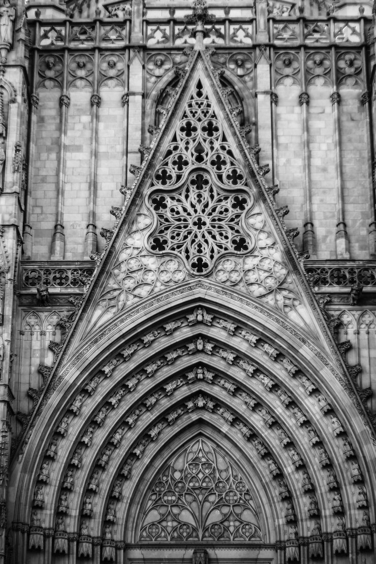Foto vista de baixo ângulo da catedral