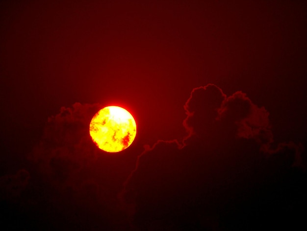 Foto vista de baixo ângulo do pôr-do-sol
