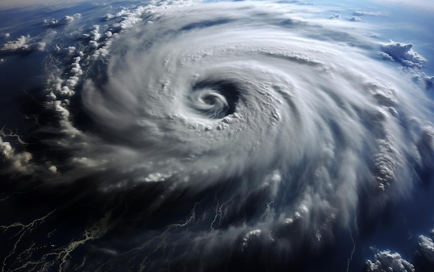 Vista de cima de um furacão Generative Ai