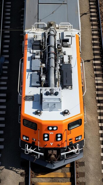 vista de cima de uma locomotiva elétrica