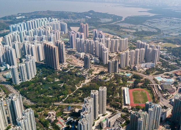 Vista de cima do prédio de Hong Kong