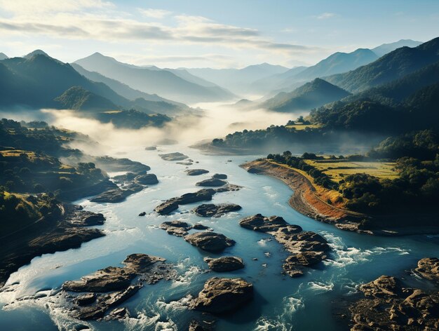 vista de cima para baixo da paisagem deslumbrante