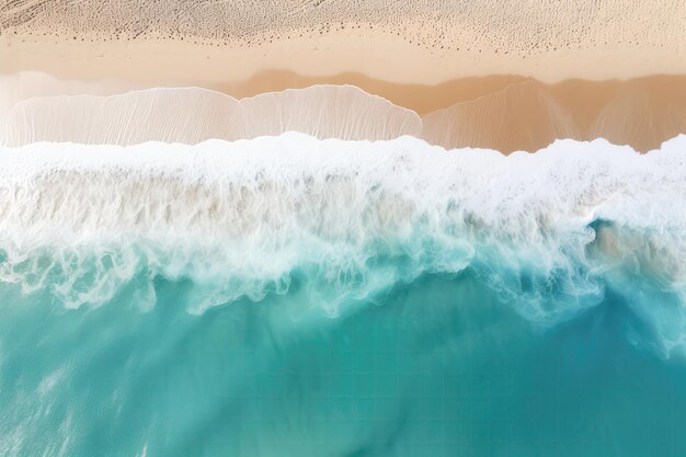 Vista De Drone Da Praia Com Ondas