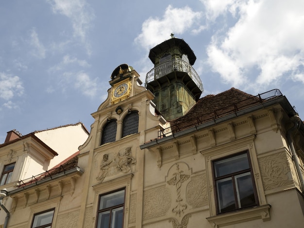 Vista de edifícios históricos de Graz Áustria