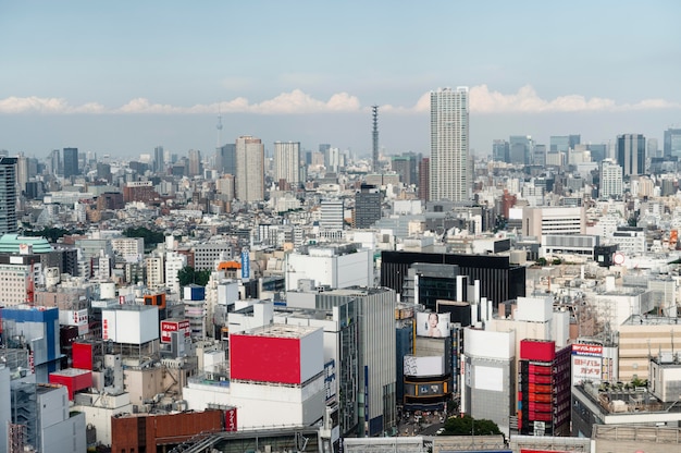 Foto vista de edifícios urbanos modernos