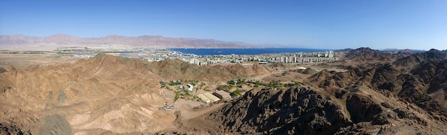 Vista de Eilat e Jordânia, Mar Vermelho, Israel