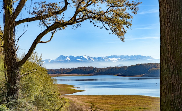 Foto vista, de, francês, pyrenees, montanhas