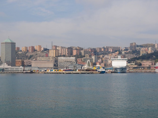 Vista de Génova Itália do mar