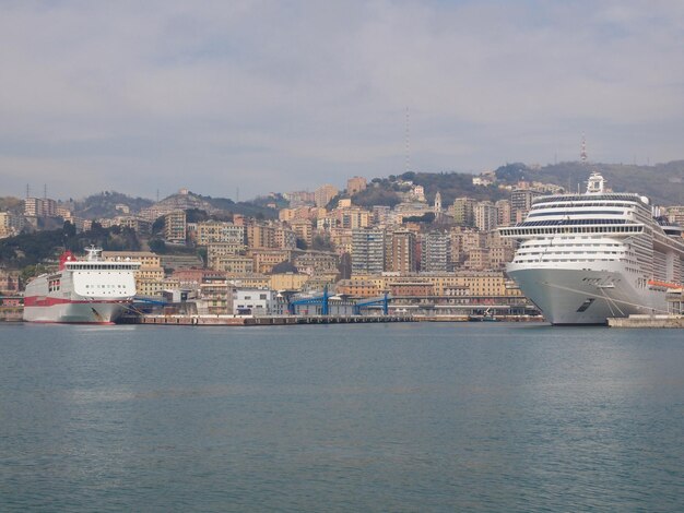 Vista de Génova Itália do mar