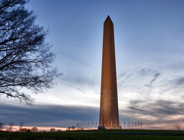 Vista de grande angular do Monumento de Washington